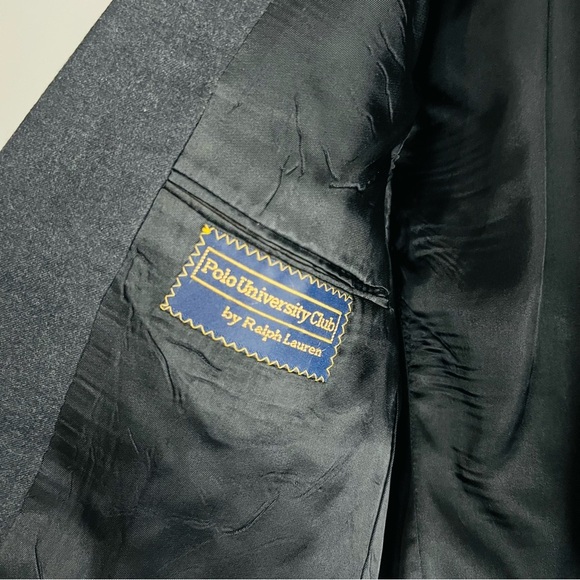 Polo University Club Gray Wool Suit Blazer - Picture 4 of 7